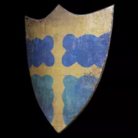 Heavy Blue-Gold Kite Shield