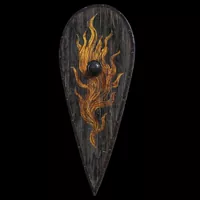 Occult Flame Crest Wooden Shield